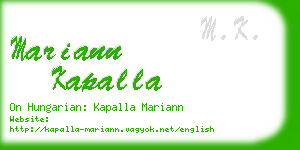 mariann kapalla business card